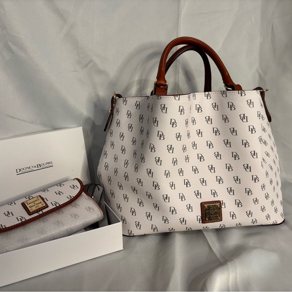 Dooney & Bourke White and Brown Women's Bag